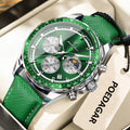 Premium Leather Chronograph Watch – Luminous Dial, Date Display, Quartz Movement