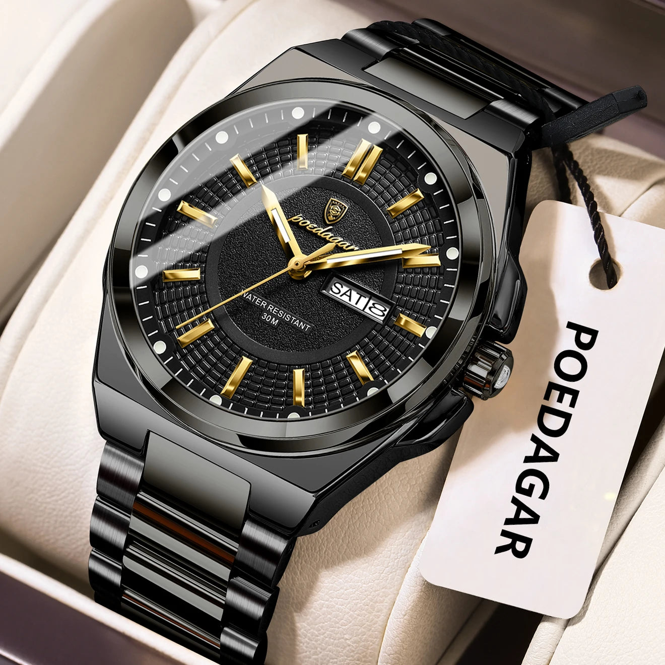 Premium Men's Chronograph Watch – Stainless Steel, Luminous, 3Bar Water‑Resistant